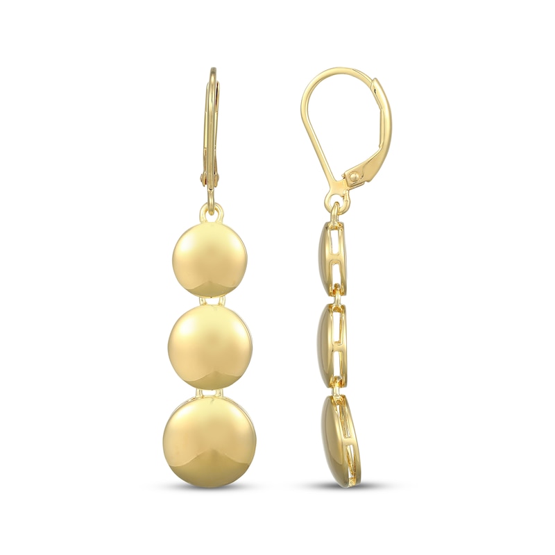 Main Image 3 of Disc Drop Earrings 18K Yellow Gold-Plated Sterling Silver