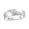 Thumbnail Image 1 of Men's Diamond Diagonal Wedding Band 1/3 ct tw 10K White Gold 6.9mm