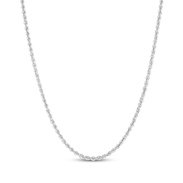 Glitter Rope Chain Necklace 1.6mm Hollow 14K White Gold 20&quot;