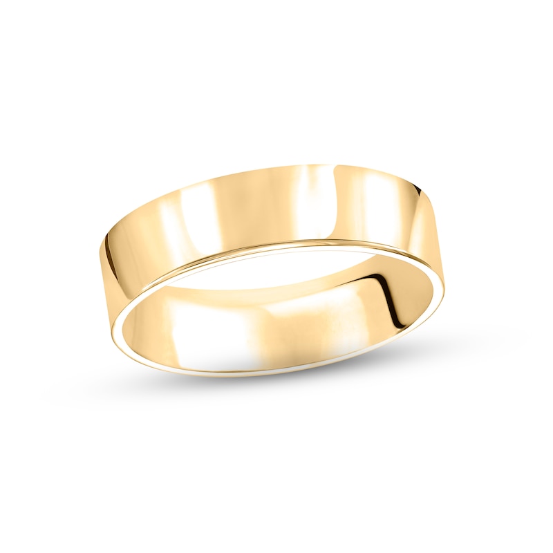 Main Image 1 of Men's Pipe-Cut Wedding Band 14K Yellow Gold