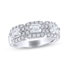 Thumbnail Image 1 of THE LEO Legacy Lab-Grown Diamond Emerald-Cut Three-Stone Anniversary Band 1-1/3 ct tw 14K White Gold