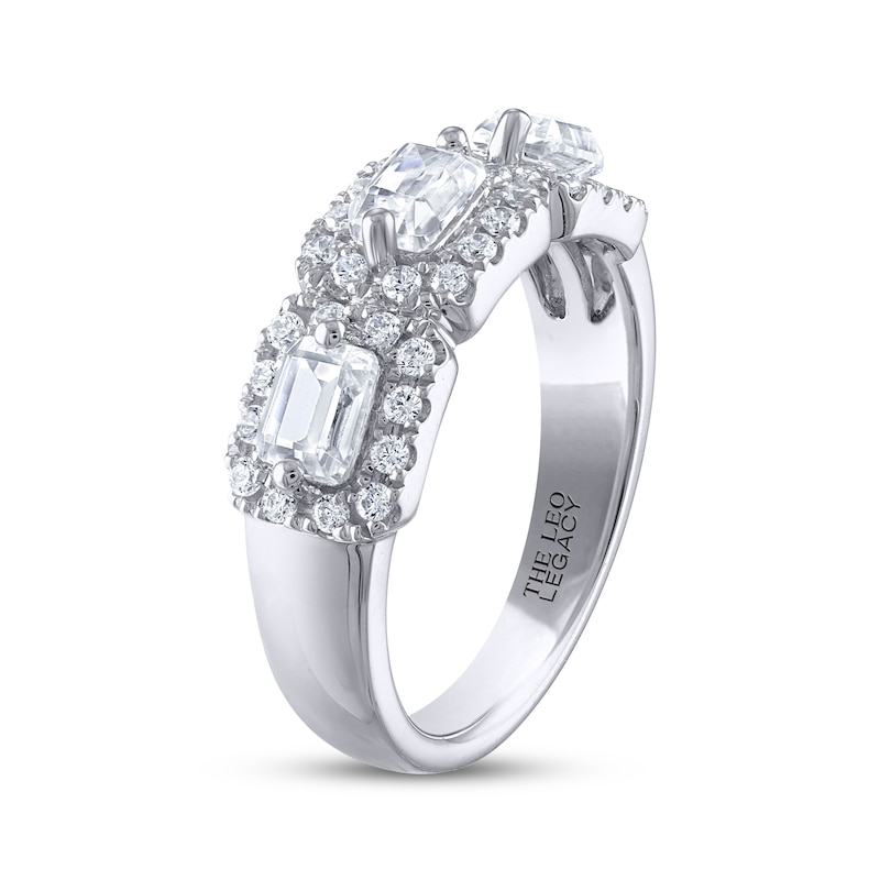 Main Image 2 of THE LEO Legacy Lab-Grown Diamond Emerald-Cut Three-Stone Anniversary Band 1-1/3 ct tw 14K White Gold