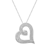 Thumbnail Image 1 of Round-Cut Diamond Tilted Looping Heart Necklace 1/2 ct tw Sterling Silver 18”