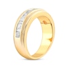 Thumbnail Image 2 of Men's Square & Baguette-Cut Diamond Channel Wedding Band 1-1/2 ct tw 10K Yellow Gold