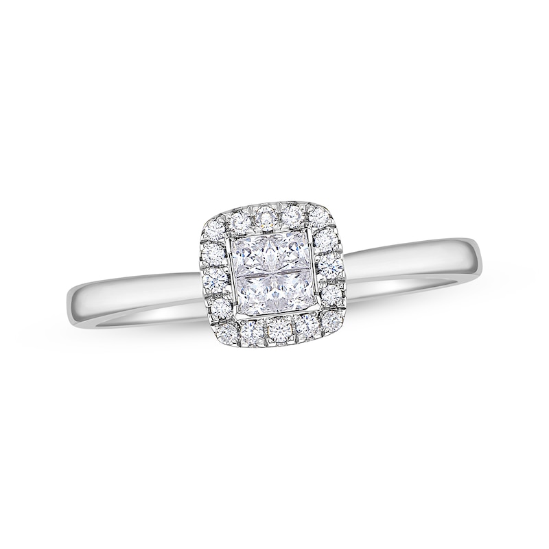 Main Image 1 of Princess-Cut Diamond Quad Promise Ring 1/5 ct tw 10K White Gold