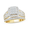 Thumbnail Image 1 of Princess-Cut Multi-Diamond Center Bridal Set 1-1/2 ct tw 10K Yellow Gold