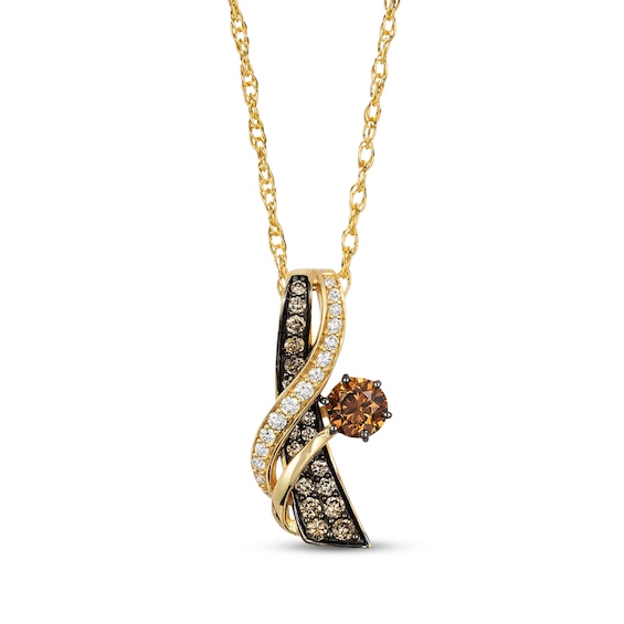 Le Vian Diamond Swirl Necklace 7/8 ct tw 14K Honey Gold 18"