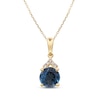 Thumbnail Image 1 of London Blue Topaz & Diamond Accent Necklace 10K Yellow Gold 18&quot;