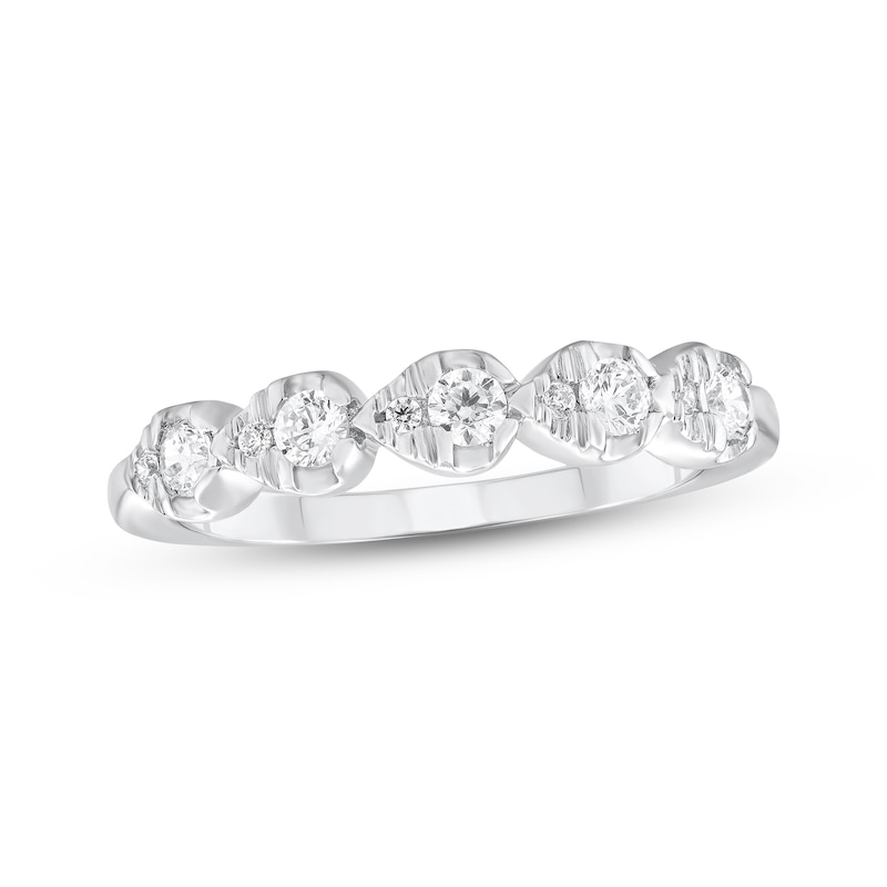 Main Image 1 of Diamond Pear Frame Anniversary Ring 1/3 ct tw 10K White Gold