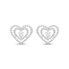 Thumbnail Image 1 of Believe in Love Diamond Double Heart Stud Earrings 1/4 ct tw 10K White Gold