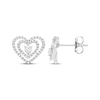 Thumbnail Image 2 of Believe in Love Diamond Double Heart Stud Earrings 1/4 ct tw 10K White Gold