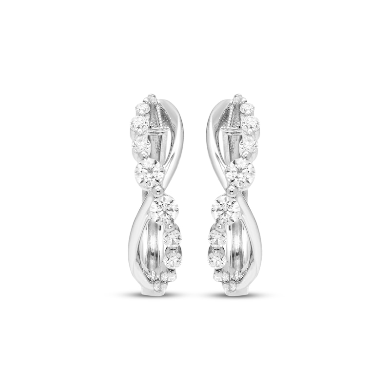 Main Image 2 of Our Story Together Diamond Twist Hoop Earrings 1/4 ct tw 10K White Gold