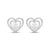 Thumbnail Image 1 of Believe in Love Diamond Double Heart Stud Earrings 1/2 ct tw 10K White Gold