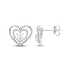 Thumbnail Image 2 of Believe in Love Diamond Double Heart Stud Earrings 1/2 ct tw 10K White Gold