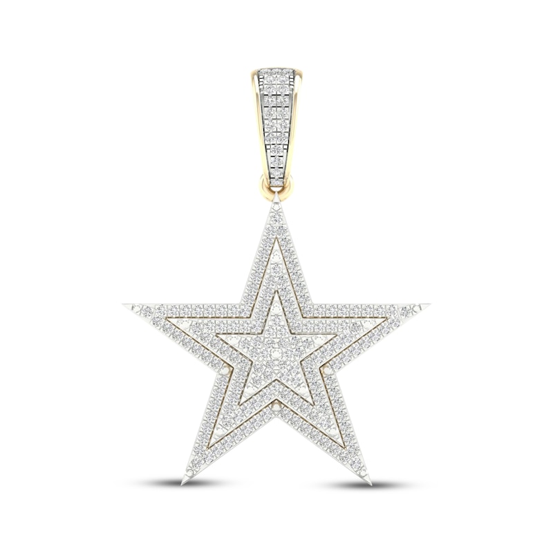 Main Image 1 of Men's Diamond Star Charm 1/2 ct tw 10K Yellow Gold