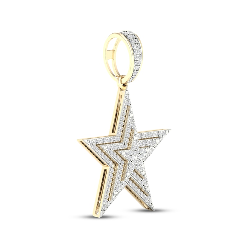 Main Image 2 of Men's Diamond Star Charm 1/2 ct tw 10K Yellow Gold