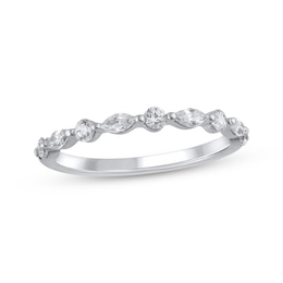 Adore Marquise & Round-Cut Diamond Stackable Anniversary Ring 1/2 ct tw 10K White Gold