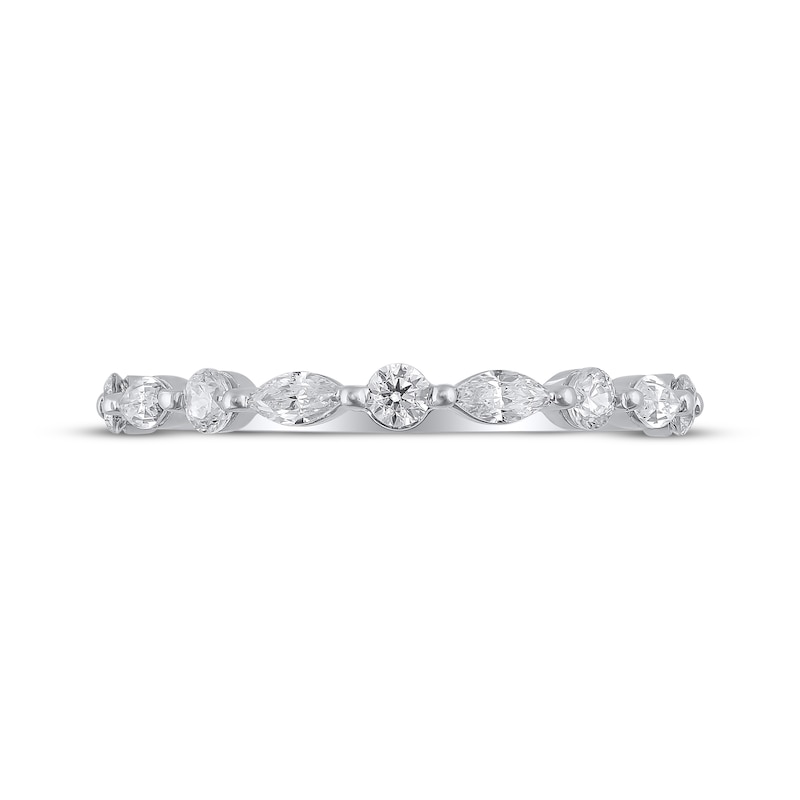 Main Image 3 of Marquise & Round-Cut Diamond Stackable Anniversary Ring 1/2 ct tw 10K White Gold