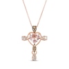 Thumbnail Image 1 of Le Vian Morganite Cross Necklace 1/3 ct tw Diamonds 14K Strawberry Gold 20&quot;