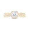 Thumbnail Image 3 of Round-Cut Diamond Halo Engagement Ring 3/4 ct tw 18K Yellow Gold