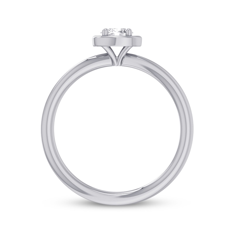 Main Image 3 of Oval-Cut Diamond Solitaire Engagement Ring 1/4 ct tw 14K White Gold (I/I2)