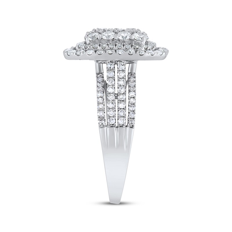 Main Image 2 of Adore Princess-Cut Diamond Quad Triple Halo Engagement Ring 2 ct tw 10K White Gold