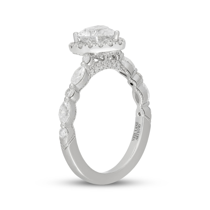 Main Image 2 of Neil Lane Artistry Heart-Shaped Lab-Grown Diamond Halo Engagement Ring 1-3/4 ct tw 14K White Gold