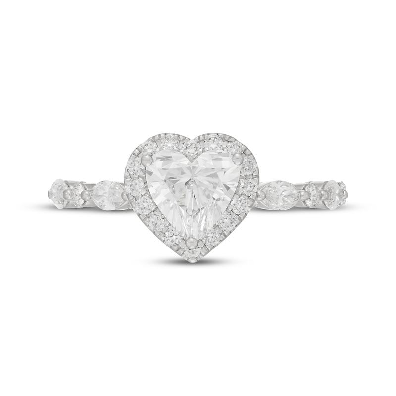 Main Image 3 of Neil Lane Artistry Heart-Shaped Lab-Grown Diamond Halo Engagement Ring 1-3/4 ct tw 14K White Gold