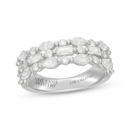 Neil Lane Artistry Baguette, Marquise, Pear & Round-Cut Lab-Grown Diamond Anniversary Ring 1-1/2 ct tw 14K White Gold