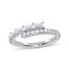 Thumbnail Image 1 of Baguette & Round-Cut Diamond Wrap Ring 1/2 ct tw 14K White Gold