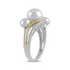 Thumbnail Image 2 of Memories Moments Magic Cultured Pearl & Diamond Three-Stone Ring 1/10 ct tw Sterling Silver & 10K Yellow Gold