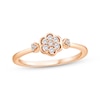 Thumbnail Image 1 of Multi-Diamond Flower Promise Ring 1/10 ct tw 24K Rose Gold Vermeil Sterling Silver