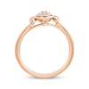 Thumbnail Image 3 of Multi-Diamond Flower Promise Ring 1/10 ct tw 24K Rose Gold Vermeil Sterling Silver