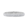 Thumbnail Image 1 of Princess & Round-Cut Diamond Three-Row Link Bracelet 10 ct tw 14K White Gold 7&quot;