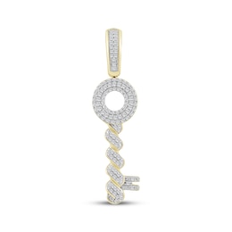 Men's Diamond Key Necklace Charm 1/4 ct tw 10K White Gold