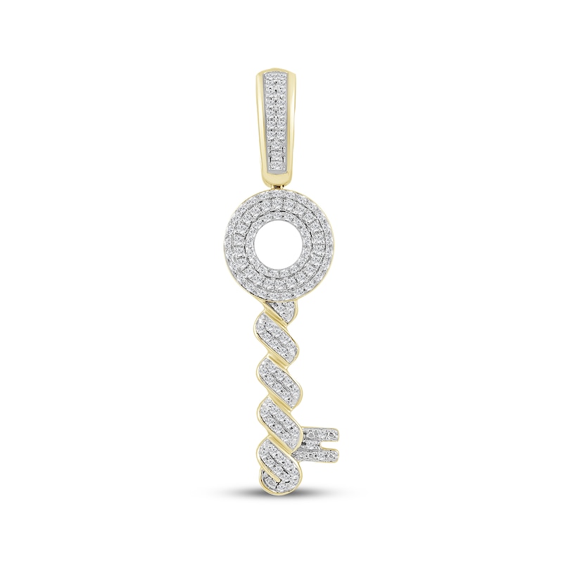 Main Image 1 of Men's Diamond Key Necklace Charm 1/4 ct tw 10K White Gold