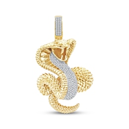 Men's Diamond Cobra Necklace Charm 3/8 ct tw 10K Yellow Gold