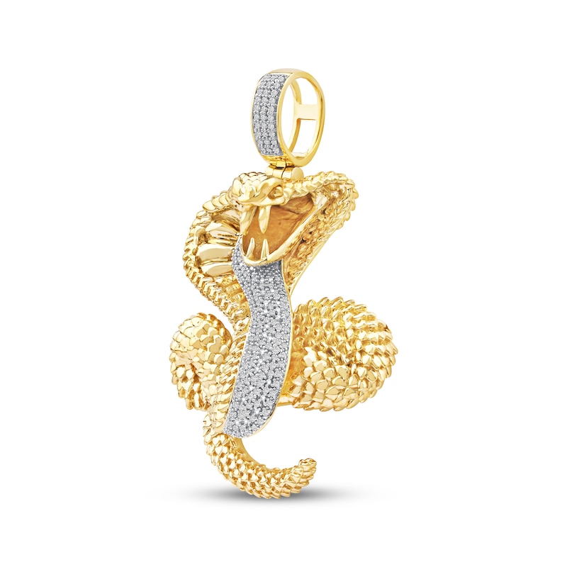 Main Image 2 of Men's Diamond Cobra Necklace Charm 3/8 ct tw 10K Yellow Gold