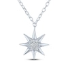 Thumbnail Image 2 of North Star Necklace with Diamond Accents Sterling Silver 18&quot;