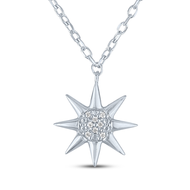 Main Image 2 of North Star Necklace with Diamond Accents Sterling Silver 18&quot;