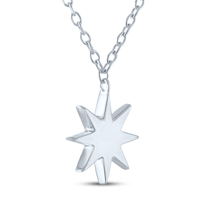 Main Image 4 of North Star Necklace with Diamond Accents Sterling Silver 18&quot;