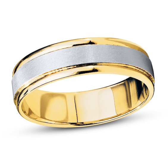 Wedding Band 10K Two-Tone Gold 6mm Size 10