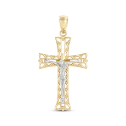 Men's Crucifix Charm 14K Two-Tone Gold