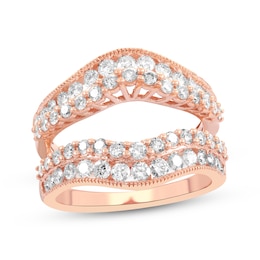 Diamond Chevron Enhancer Ring 1-1/2 ct tw 14K Rose Gold