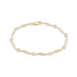 Diamond Link Bracelet 1/4 ct tw 10K Yellow Gold 7.5”