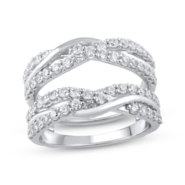 Adore Diamond Crossover Enhancer Ring 1 ct tw Round-cut 14K White Gold