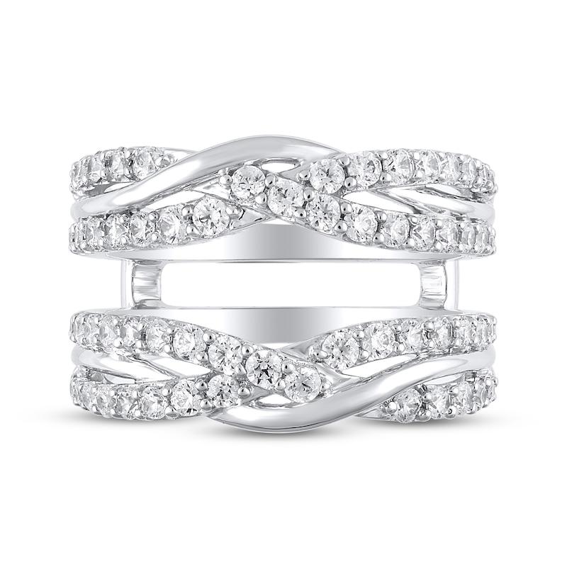 Main Image 3 of Diamond Crossover Enhancer Ring 1 ct tw Round-cut 14K White Gold