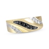 Thumbnail Image 1 of Men’s Round-Cut Black & White Diamond Anniversary Band 1/2 ct tw 10K Yellow Gold