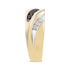 Thumbnail Image 2 of Men’s Round-Cut Black & White Diamond Anniversary Band 1/2 ct tw 10K Yellow Gold