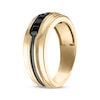 Thumbnail Image 1 of Men's Square-Cut Black Diamond Wedding Ring 3/4 ct tw 10K Yellow Gold